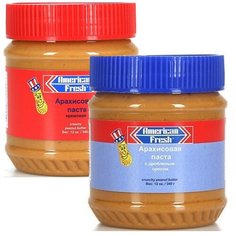 Набор American Fresh арахисовая паста кремовая + ореховая (2 шт. по 340 гр