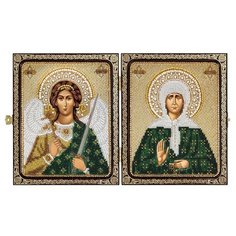 СЕ7202 Набор для вышивания бисером Нова Слобода Св. Прав. старица Матрона Московская и Ангел Хранитель 23x14,2см Nova Sloboda