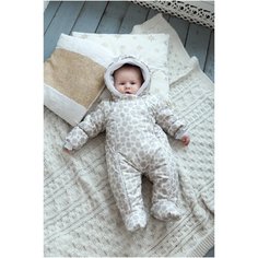 Утепленный комбинезон для новорожденных, нк-005, рост 62, кремовый Joli Kids
