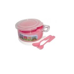 Тарелка Бусинка на присоске с ложкой и вилкой (135) Businka