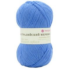 Пряжа Пехорка Австралийский меринос (95% мериносовая шерсть, 5% акрил) (520-Голубая пролеска)