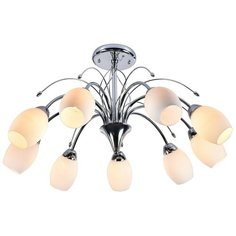 Люстра ESCADA Basic 1161/9P, E27, 540 Вт, кол-во ламп: 9 шт., цвет арматуры: хром, цвет плафона: белый