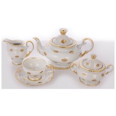 Сервиз чайный Золотая роза АГ 901 На 6 персон 15 предметов Thun1794