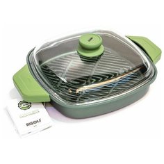 Пароварка- гриль Risoli Др. Грин с крышкой Размер: 26*26 см