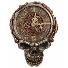 Часы настенные в стиле Стимпанк Череп Размер: 14*4,5*20 см Veronese
