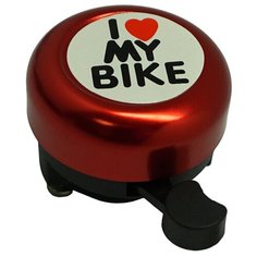 Звонок "I LOVE MY BIKE" красный, сталь/пластик TBS