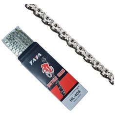 Цепь TAYA SUPER SINGLE, халфлинковая, 1 ск 1/2 X 3/32, 112L SILVER, с соед. звеном, в торг. уп. Для планетарных втулок. TBS