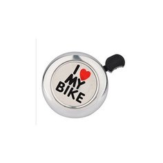 Звонок "I LOVE MY BIKE" хром сталь/пластик TBS