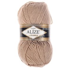 Пряжа ALIZE "Lanagold", 51% акрил, 49% шерсть, 240 м*100 г, 05 бежевая