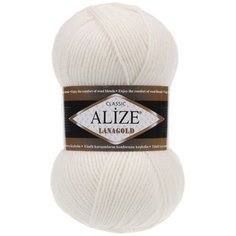 Пряжа Alize Lanagold, 49 % шерсть, 51 % акрил, 100 г, 240 м, 450 жемчужный