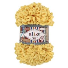 Пряжа ALIZE "Puffy fine", 100% микрополиэстер, 14,5 м*100 г, 113 желтая