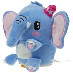 Интерактивная мягкая игрушка-повторюшка 1Toy RoboPets Слон, 15 см голубой