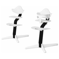 Детский стульчик Evomove Nomi от 6 мес до 12 лет с черным основанием (комплект) белый