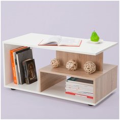 Тумба под телевизор столик журнальный столик придиванный Бали Дуб сонома/Белый 890х438х440 Letta