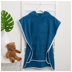 Полотенце- пончо с карманом Крошка Я, цв. синий, р. 32-38, 100 % хлопок, 320 гр/м2