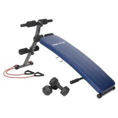 Скамья для пресса ONLITOP 120 см, изогнутая с гантелями
