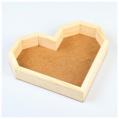 Кашпо деревянное Дарим Красиво 26,5*24*4,5 см, "Сердце", натуральный