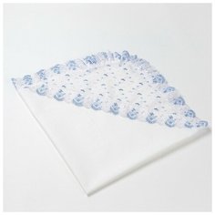 Пеленка (Уголок) для новорождённого, 75х75 см, цвет белый/голубой, принт микс ОСЬМИНОЖКА