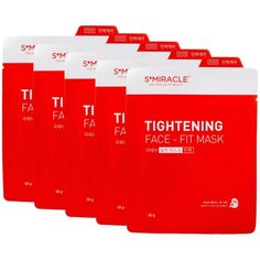 Маска для лица S+miracle Tightening Face Fit Mask подтягивающая, 5 шт по 30 г LS Cosmetic