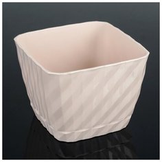 Кашпо с поддоном «Классика», 1 л, цвет бежевый Сибполимер