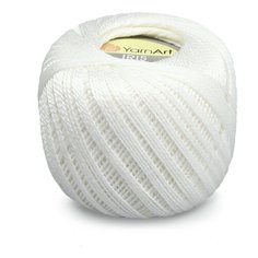 Пряжа YarnArt Iris 20гр 138м (100% мерсеризованный хлопок) (910 белоснежно-белый) 10 мотков