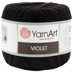 Пряжа YarnArt Violet 50гр 282м (100% мерсеризованный хлопок) (999 черный), 6 мотков