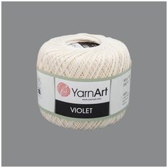 Пряжа YarnArt Violet 50гр 282м (100% мерсеризованный хлопок) (6194 светло-бежевый), 6 мотков