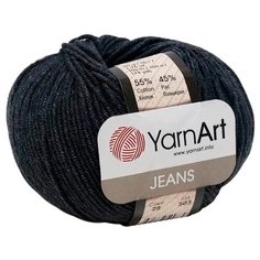 Пряжа YarnArt Jeans 50гр 160м (55% хлопок, 45% полиакрил) (28 графит), 10 мотков