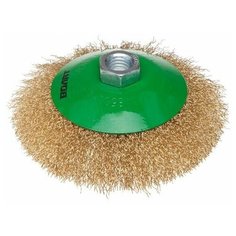 Щетка дисковая гофр.125мм/M14 волат (для УШМ шлифмашины болгарки М14 тарелка торцевая крацовка) (81050-125)