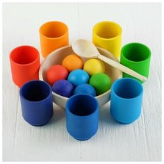 Сортер «Радуга. Шарики в стаканчиках» 7 цветов Ulanik