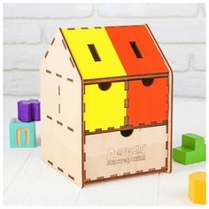 Комодик сортер развивающий "Домик Лесная мастерская