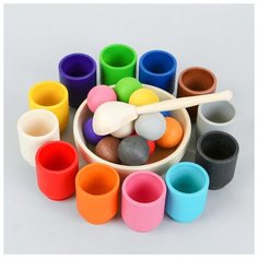 Сортер «Шарики и ступки», маленькие, размер ступки: 3,5 × 3,5 × 5 см Ulanik