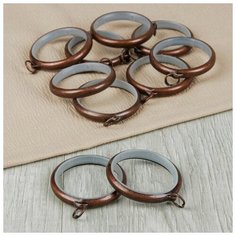 Кольцо для карниза, d = 36/48 мм, 10 шт, цвет бронзовый Арт Узор