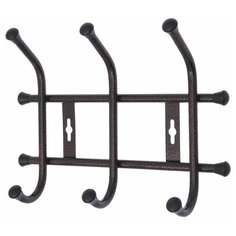 Вешалка настенная на 3 крючка, 27,5×21,5 см, цвет медный антик Nika