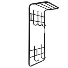 Вешалка настенная с полкой на 5 крючков, 41×25×74,5 см, цвет чёрный Nika