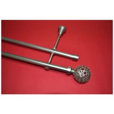 Карниз двухрядный Метеор, диаметром 16 мм (370 см, Хром матовый) Мастер Плюс