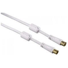Кабель антенный Hama Coax mCoax f 15м. феррит.кольца Позолоченные контакты белый 00122417