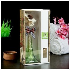 Набор подарочный"Эйфелева башня"(ваза,2 палочки с шариками, декор, аромамасло 30 мл), сандал Queen Fair