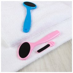 Тёрка для ног, наждачная, двусторонняя, с пилкой, 22 см, цвет микс Queen Fair