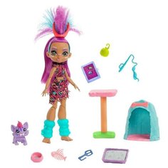 Игровой набор с куклой Роралай и кошкой, Cave Club Mattel