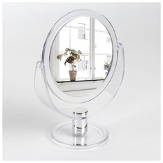 Зеркало настольное, двустороннее, с увеличением, d зеркальной поверхности 10,5 см, цвет прозрачный Queen Fair