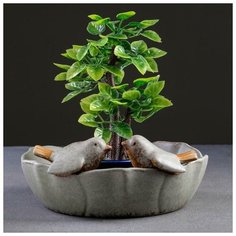 Кашпо керамическое "Птички на цветке" 20*20*8см Take It Easy