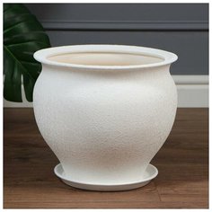 Горшок для цветов "Тюльпан", белый, керамика, 16 л