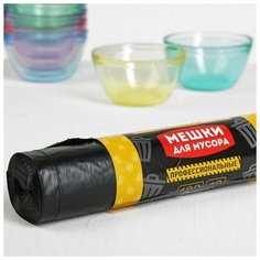 Мешки для мусора профессиональные, 180 л, 40 мкм, ПВД, 90×110 см, 10 шт, цвет чёрный Домашний Сундук