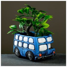 Кашпо фигурное "Автобус" голубое, 11,5*7*7см Take It Easy