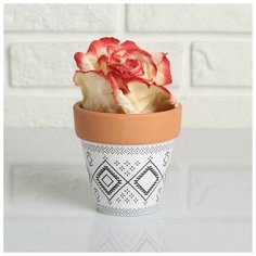 Кашпо керамическое Терракот с узором 9*9см рисунок микс Take It Easy