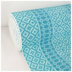 Коврик для ванной комнаты 0,65х15 м "Квадраты" цвет голубой Вилина