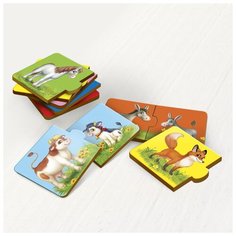 Пазл двойной «Малыши и мамы» (головоломка), 12 пазлов, 24 детали Лесная мастерская