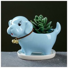 Кашпо фигурное "Щенок" голубое 13*7*10см Take It Easy