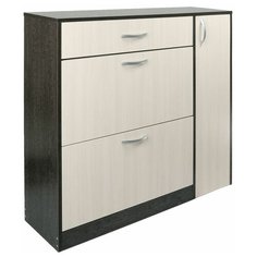 Обувница с дверью 1060х280х960 Венге темный/Венге светлый Клик Мебель